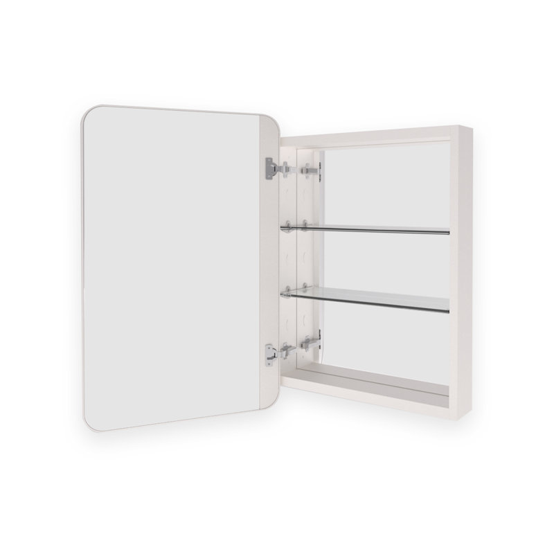 Armoire à pharmacie rectangulaire sans cadre avec miroir en nickel brossé l 20 po x H 26 po Verve, Nickel brossé