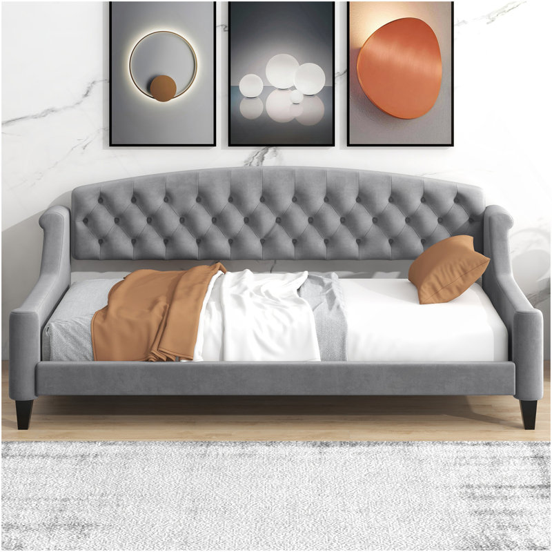 Lit de jour Modern Luxury, Gris, Lit simple