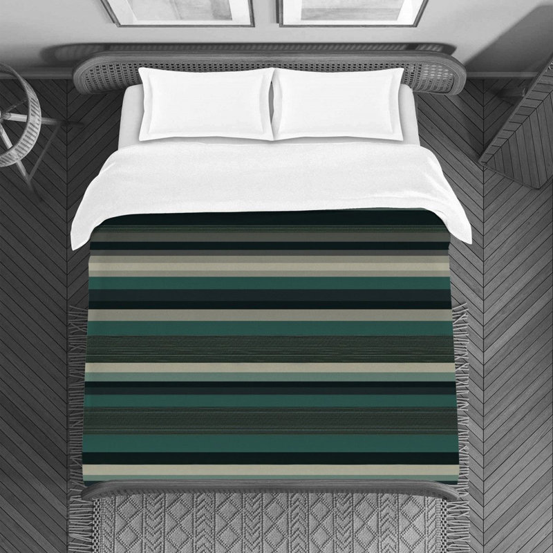 Machine Printed Duvet Cover, Queen Duvet Cover, Green/Gray