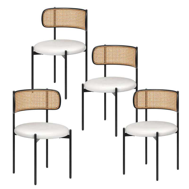 Faux Leather Upholstered Side Chair, Beige