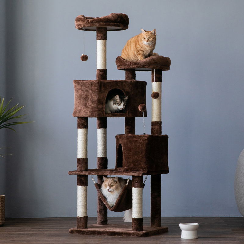 Daejah 63'' H Cat Tree, Light Gray