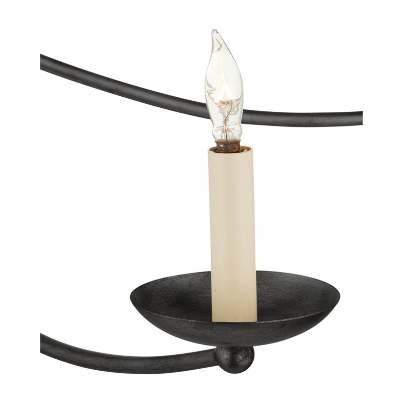 5 - Light LED Chandelier, Black