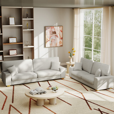 Chenille Sofa Square Arms Sofa
