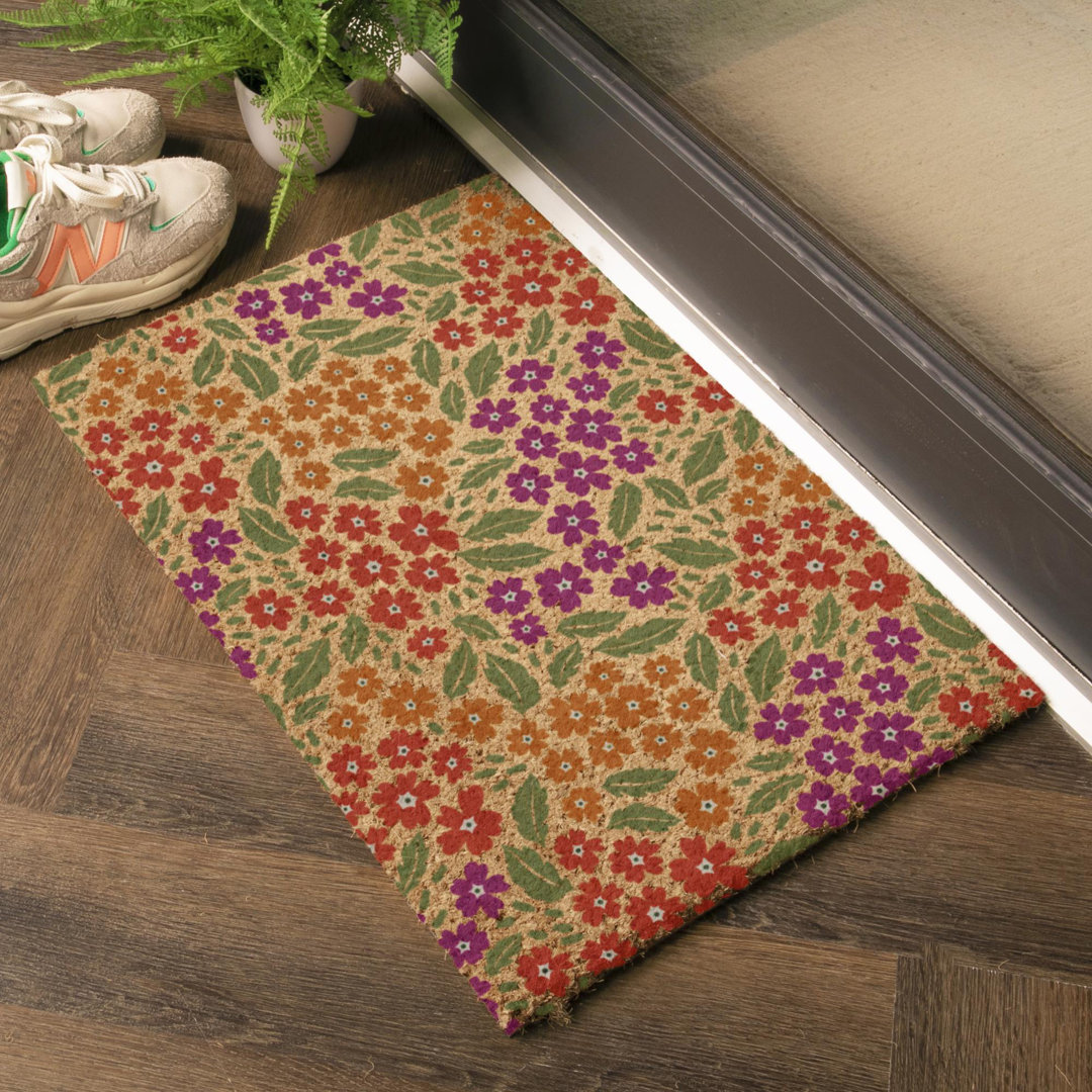 Floral Pattern Coir Doormat