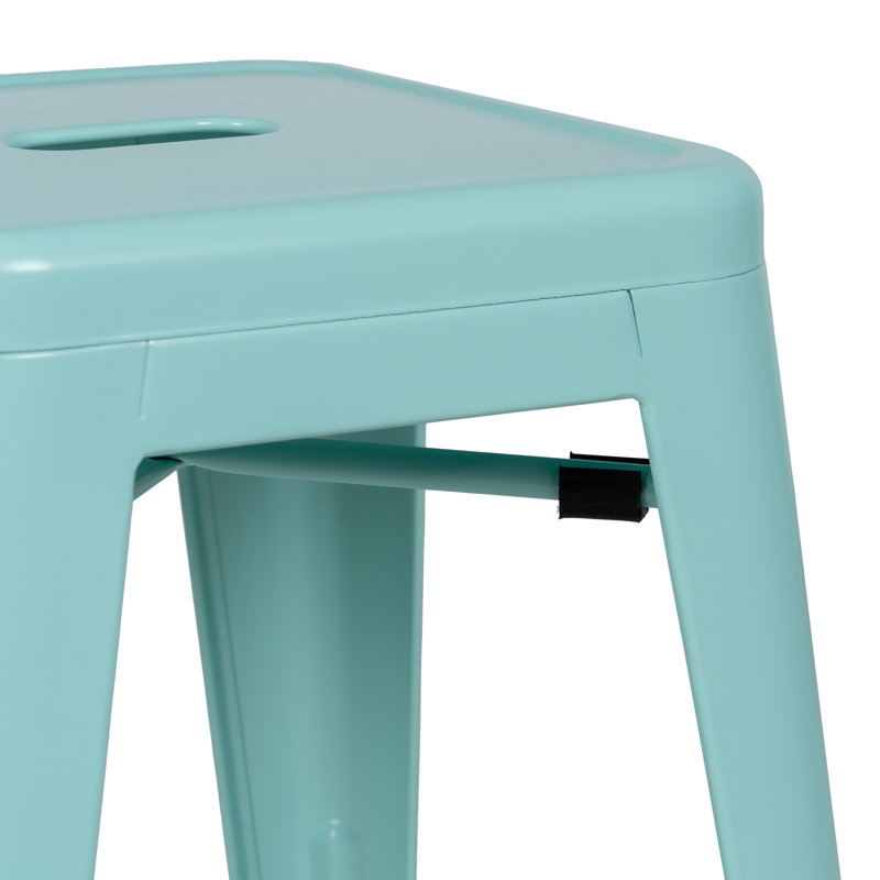 Andreyah Counter Stool with Metal Frame, Teal