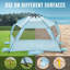Plancher extensible pour protection contre les rayons UV avec 3 fenêtres de ventilation et piquets de sac de plage