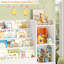 Bibliothèque pour enfants à 4 niveaux avec 4 tiroirs, bibliothèque de rangement en bois, blanc