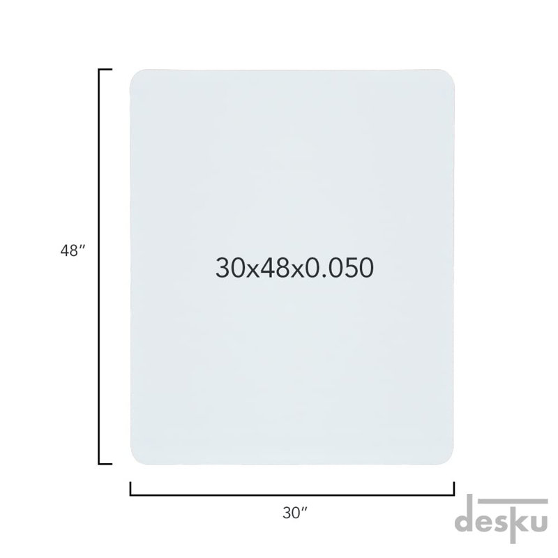 Tapis de chaise rectangulaire, Non inclus, L 48 po x P 30 po, Blanc