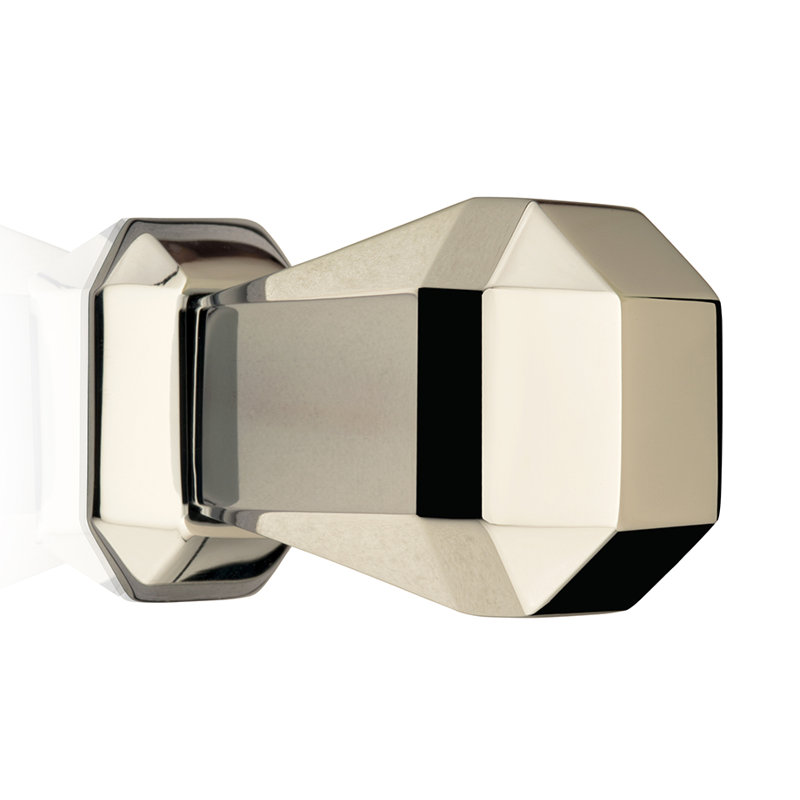 Tiffany Octogonal Geometric Knob, Polished Nickel, 1.38" H x 1.37" W x 1.37" D