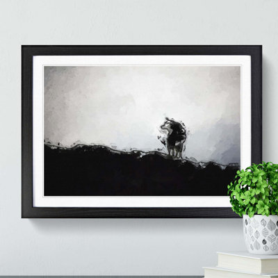 Silhouette of a Wolf in Abstract - Picture Frame Graphic Art Print