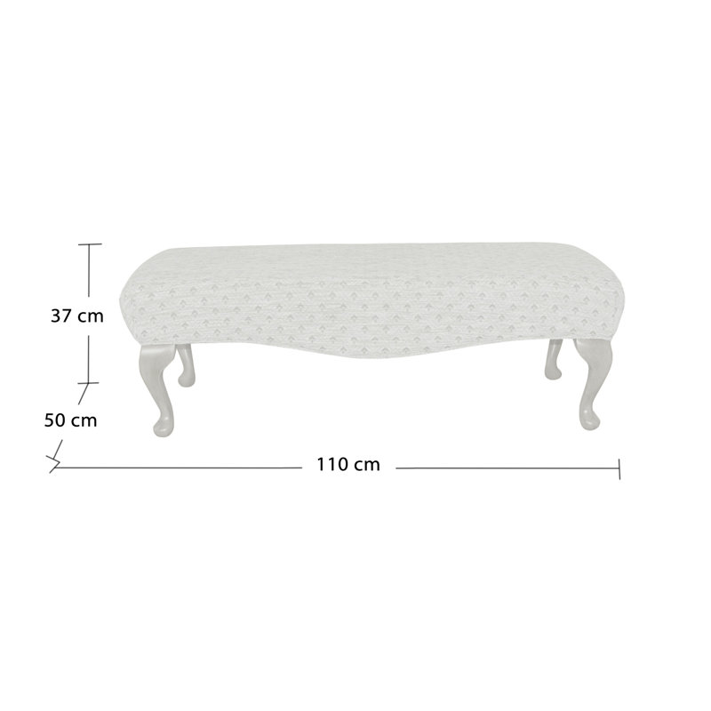 Weldon Fabric Upholstered Bench, Light Oak, Morello Wheat Pattern
