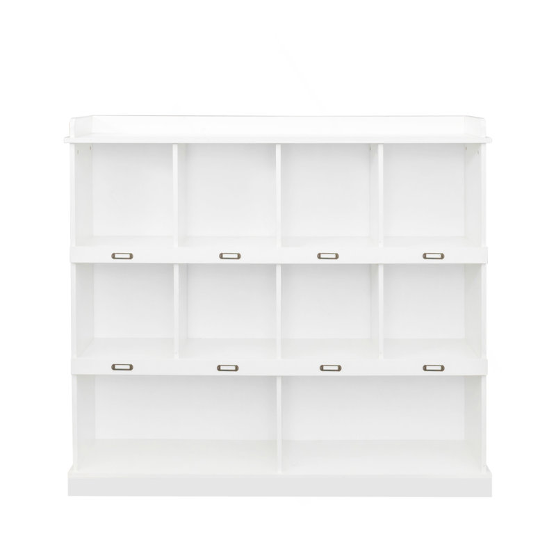 10-Shelf Bookcase, White