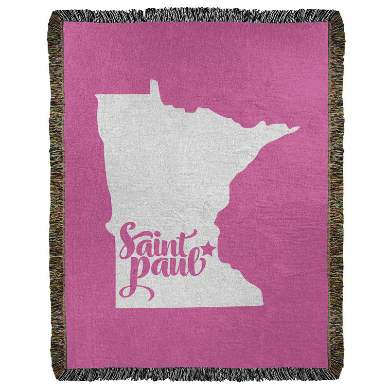 Jeté en coton tissé saint paul minnesota, l 37 po x L 52 po, Rose