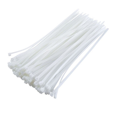 nylon ties Cable Ties, Weather Nylon Wrapped Zipper Ties, White 100 PCS Nylon Zip Ties Tie Wraps Ties Strong Extra Long