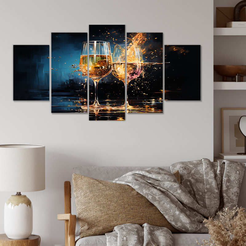 «Wine Claret Brillance Cheers - Wine Multipanel», art mural
