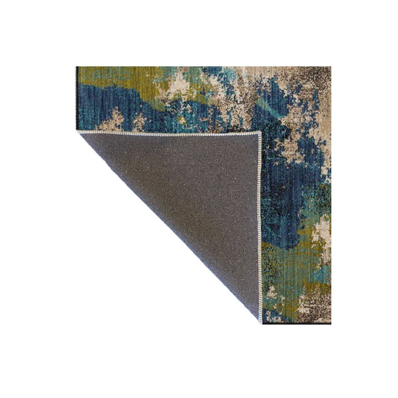 Tapis lavable moderne à motif pastel gris, Rectangle 5 pi 1 po x 7 pi 7 po 
