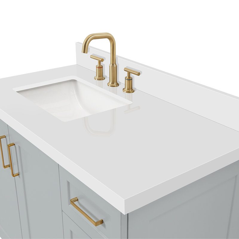 43 IN.  Single Bathroom Vanity, Left, Rectangular, Gray