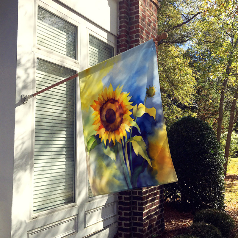 Tournesols dans le drapeau de la maison à l'aquarelle