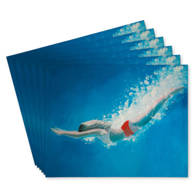 Diving Jump Polyester Placemats Set of 6 - Home Decor Essential