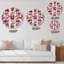 Horloge murale rose et rouge-80817646