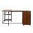 Techni Mobili L-Shape Home Office Two Tone Desk With Storage, Walnut