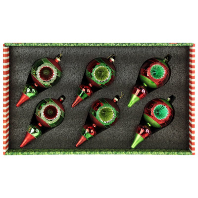 Retro Finial Ornament, Box Of 6- 5 Inches