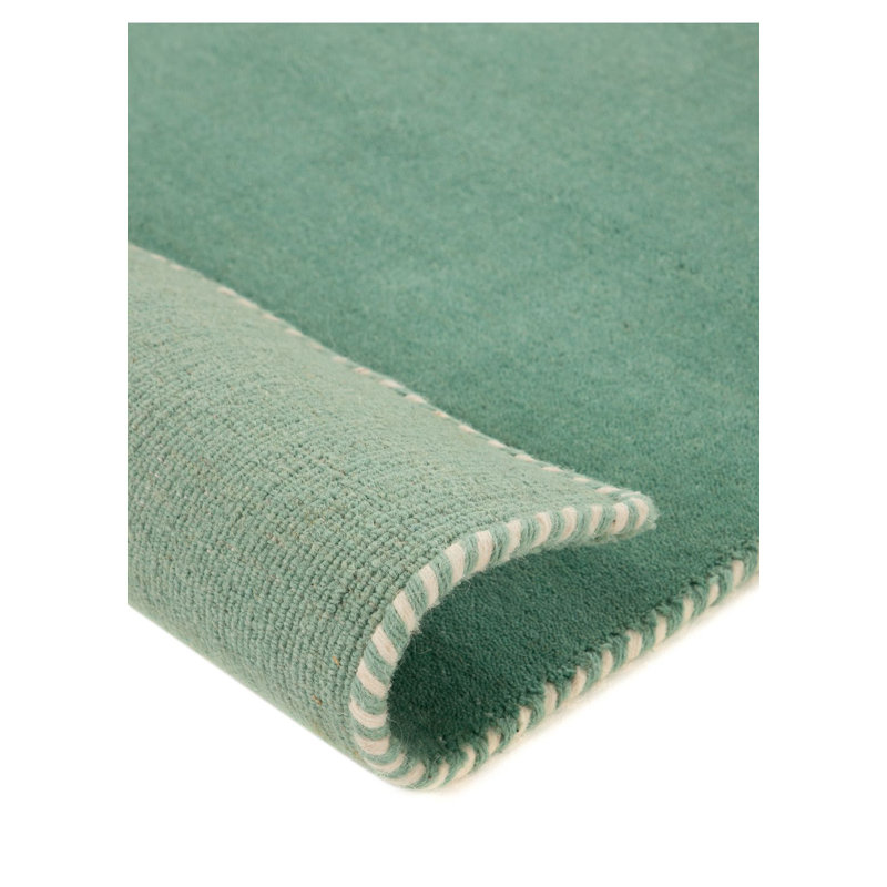 Solid Colour Wool Hand Woven Area Rug, Rectangular 300 x 400cm, Turquoise