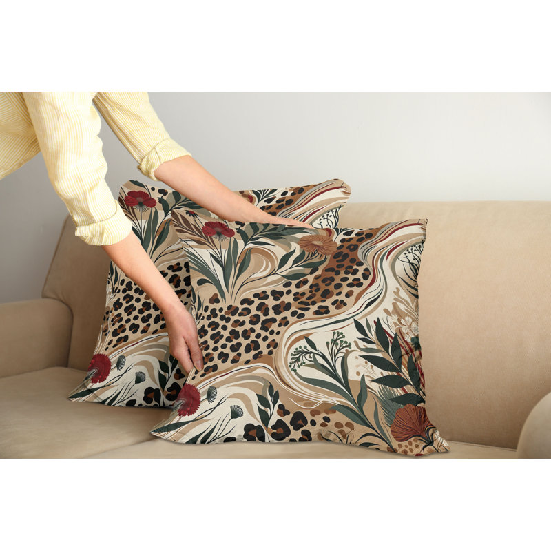 18" Square Reversible Multicolor Microfiber Throw Pillow Covers