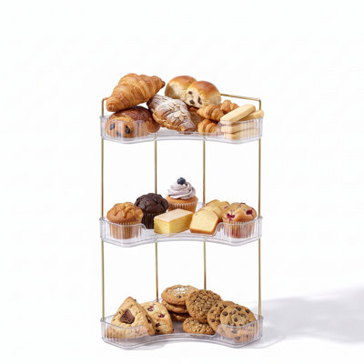 Organisateur de cuisine de coin à 2 niveaux Sorbus, étagère de rangement transparente pour dessert et pâtisserie