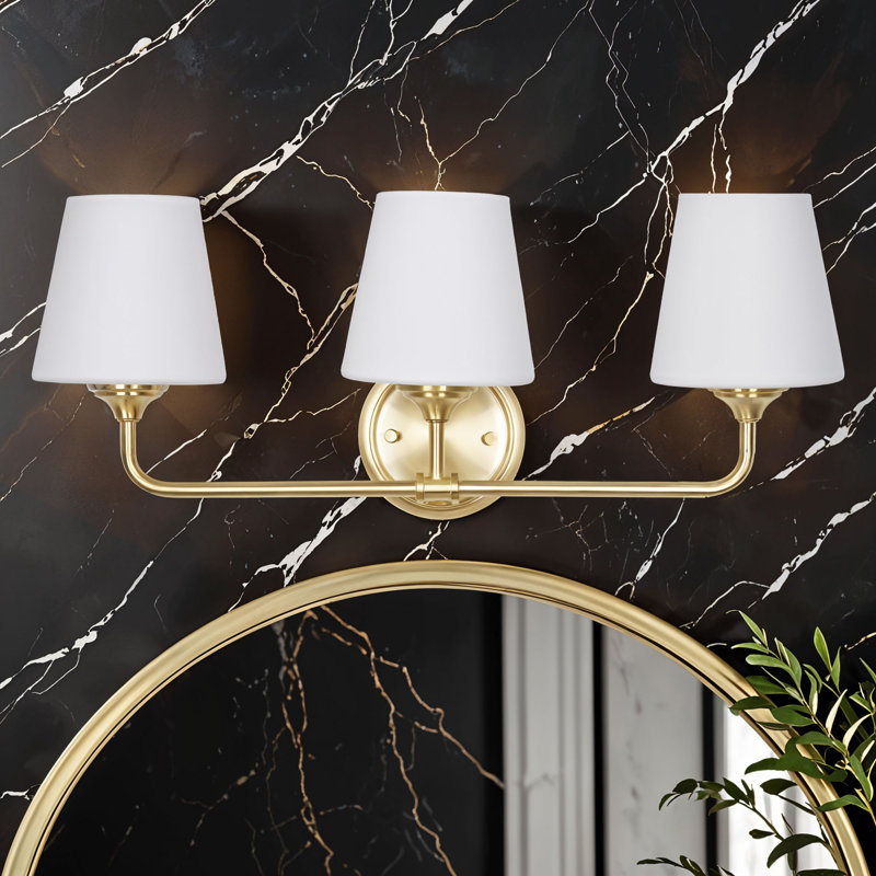  Applique murale pour meuble-lavabo 3 lumières Roberts, Doré