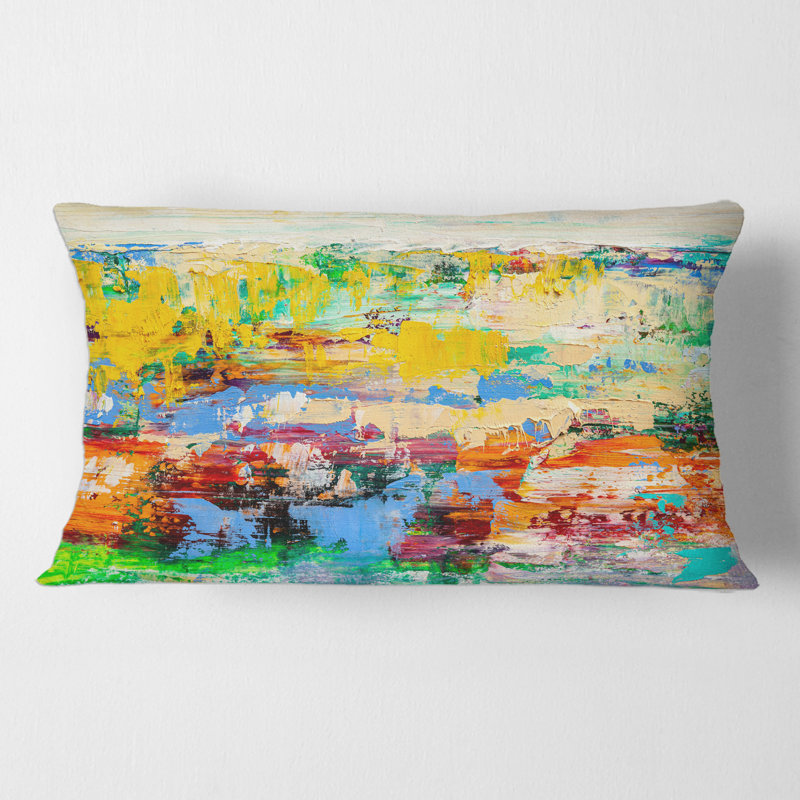 «Abstract Art» multicolore, texture vive I - coussin imprimé moderne