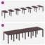 Table de jardin vidaXL en rotin de polyester brun de l 377 x 39,37 x 29,13 po-531192331-531192329