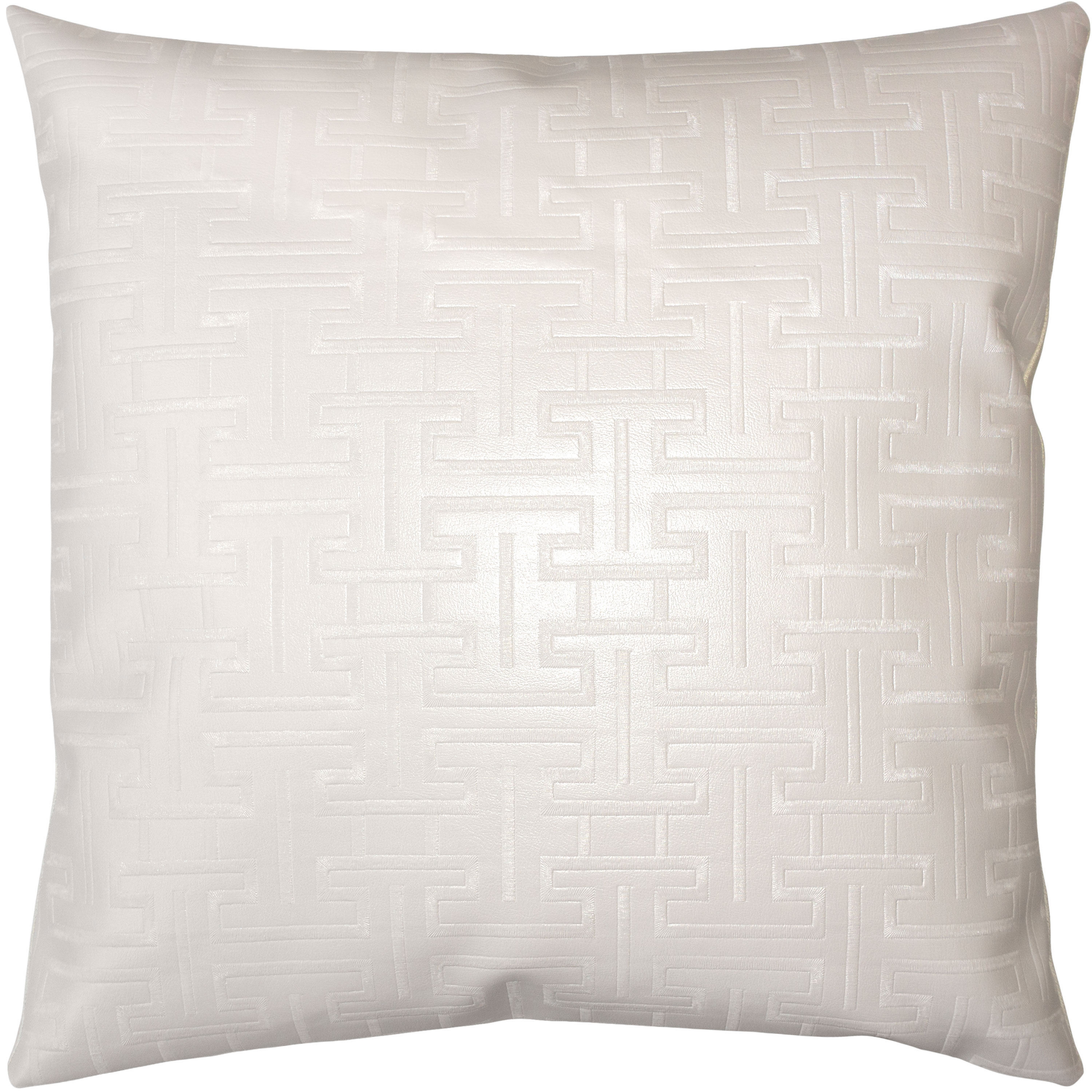20 Beige & Gray Geometric Square Throw Pillow - Feather & Down Filler