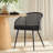 19" Seat Height Rattan Boucle Kitchen Dining Armchair-662615989