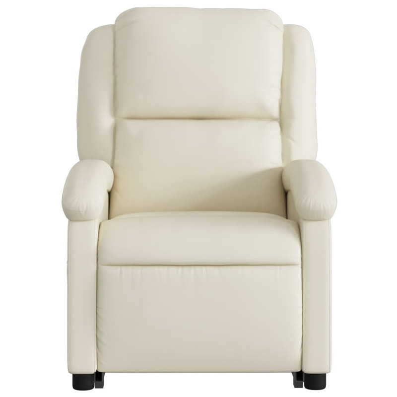 Fauteuil inclinable électrique Ebern Designs, Similicuir crème