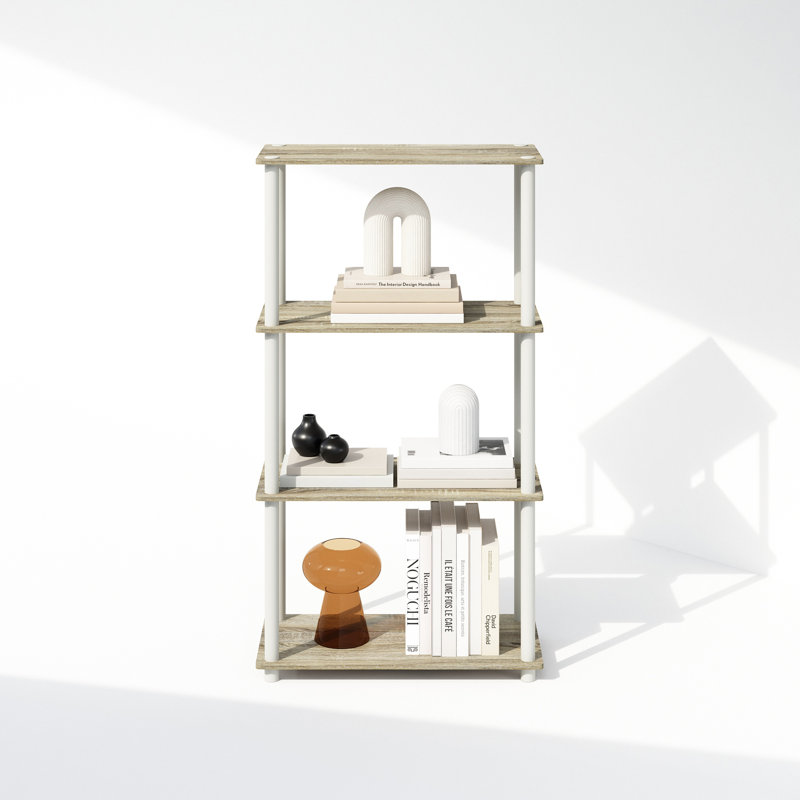 Creekside Plastic Etagere Bookcase, Sonoma Oak, (4 Shelves) 43.3" H x 23.6" W x 11.6" D