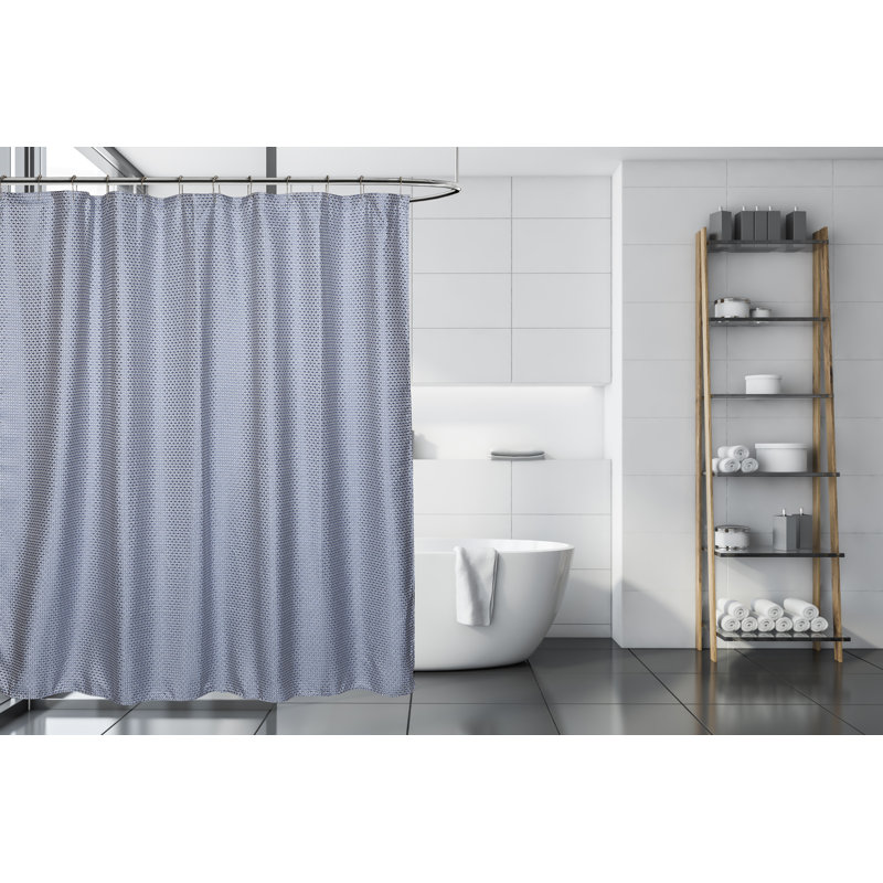 Tissu de douche gris cuertain Asisha, Bleu