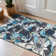 Florentia Floral Black/Gray/Cream Non-Slip Rubberback Area Rug