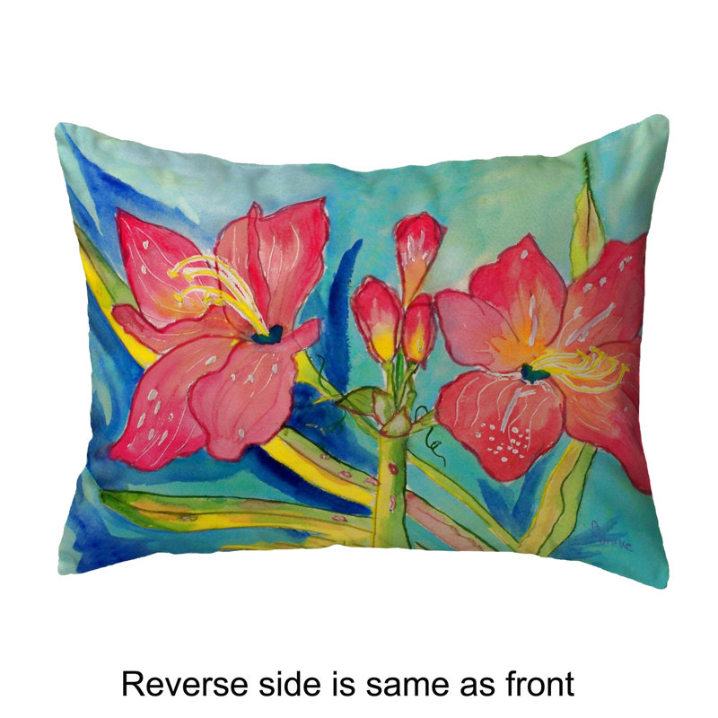  Coussin lombaire intérieur / extérieur Amaryllis, 11 po x 14 po