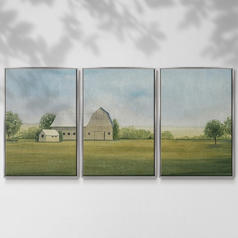 Grove Farm II 3 pièces, H 36 po x l 75 po x P 2 po, Encadrement argenté