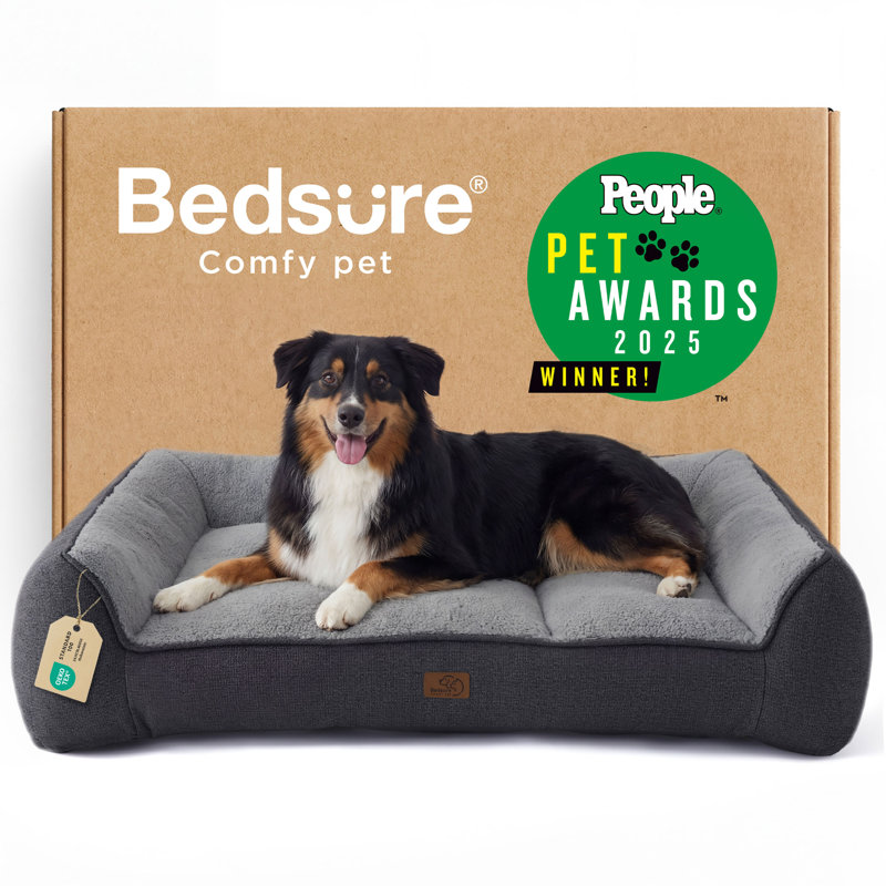 Lits orthopédiques pour chien BedSystem SupportMax - lit très épais pour chien de soutien avec housse imperméable et lavable, canapé-lit confortable pour animal de compagnie avec sherpa moelleux doux et dessous antidérapant
