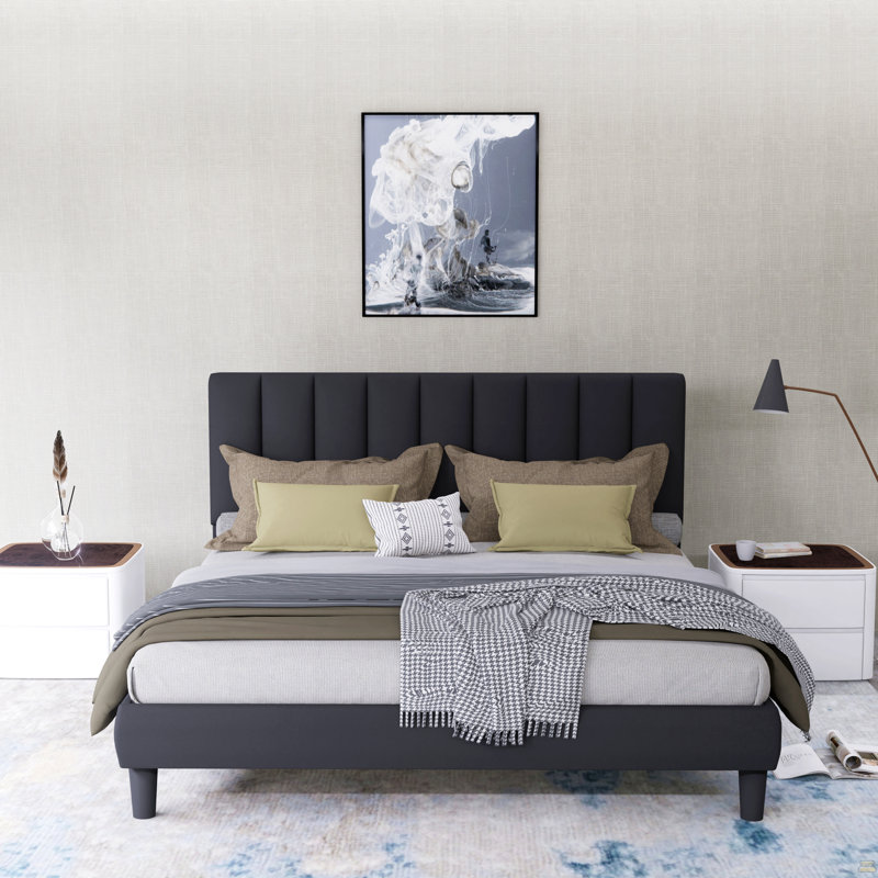 Full Size Upholstered Platform Bed Frame