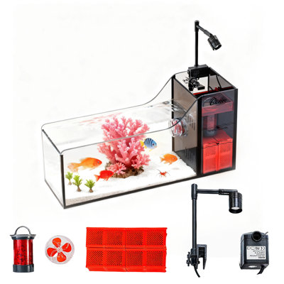 3-Gallon Desktop Ecological Aquarium Tank – Self-Cleaning Fish Tank With Ceramic Bio Filtration, Smart LED Light, Crystal Clear Glass, Low Maintenance Betta Fish Tank For Home Or Office
