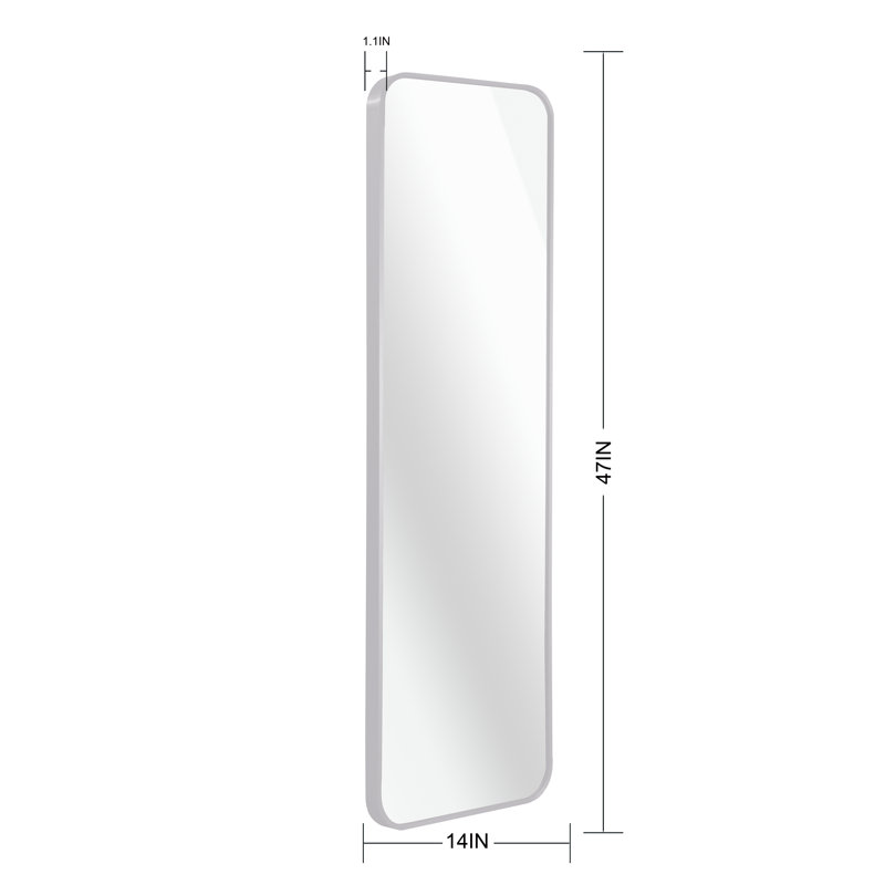Clorinde Metal Rectangle Wall Mirror, Silver