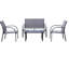 Outsunny 4 Pcs Curved Steel Outdoor Furniture Set w/ Loveseat, Grey