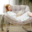 Chaise berçante en acier avec coussin-206512341