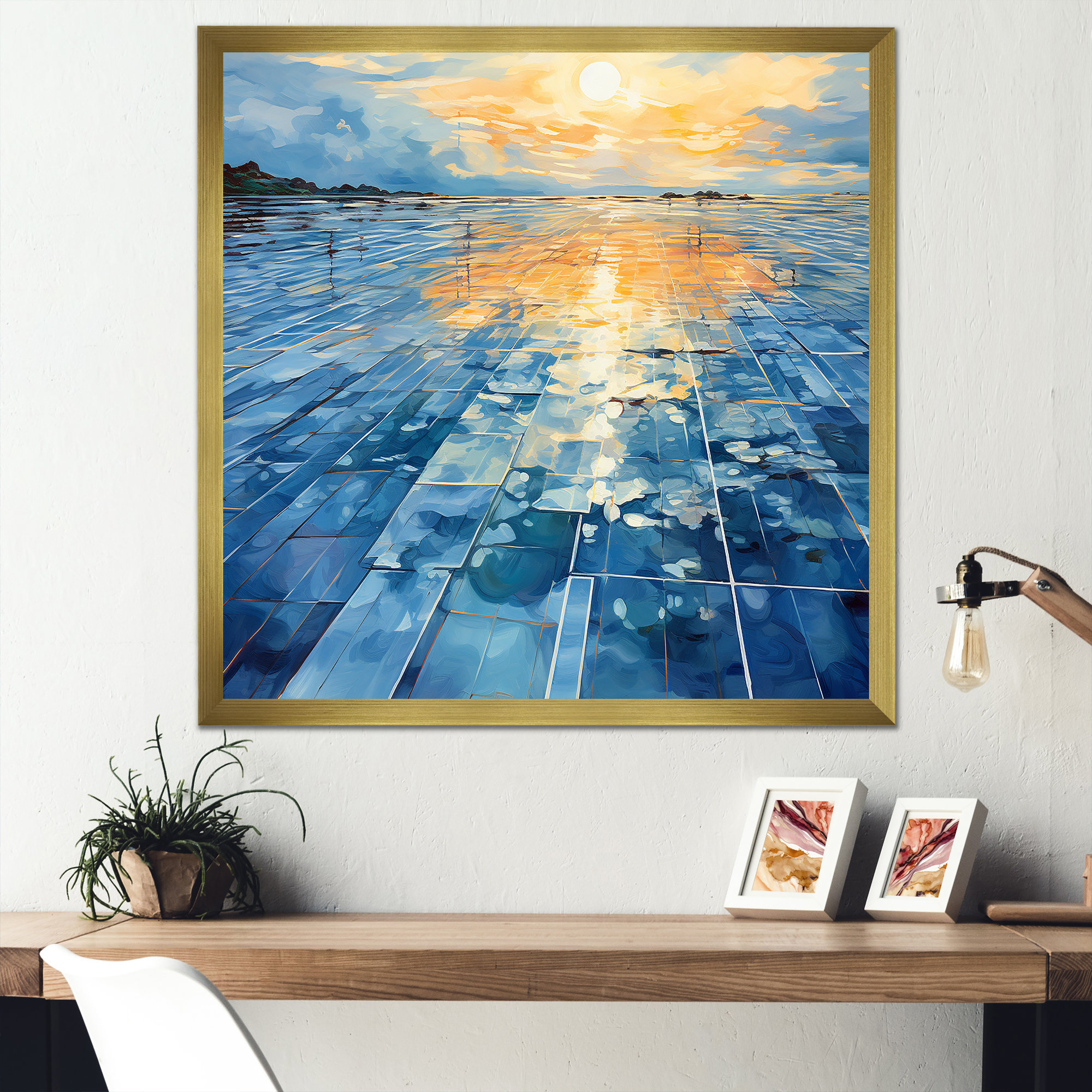 Team Solar  Wall Art with Silk Screen Printed in Blue main image 0