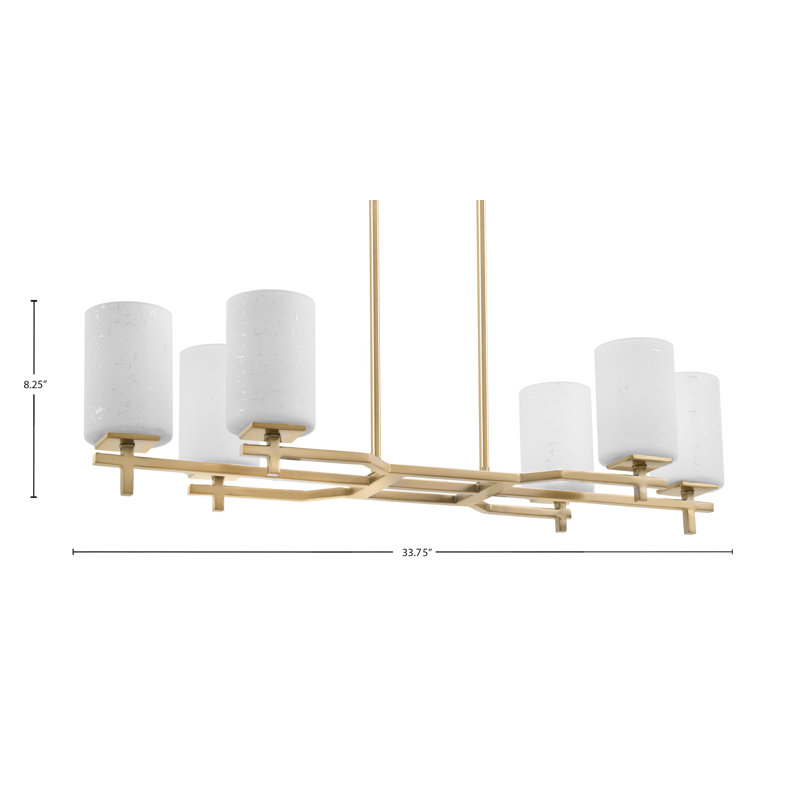 Luminaire pour îlot de cuisine 6 lumières Headland, Laiton