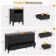 Ensemble de chambre à coucher 3 pièces avec commode 9 tiroirs et deux tables de chevet 2 tiroirs Amberrae, noir-126649490