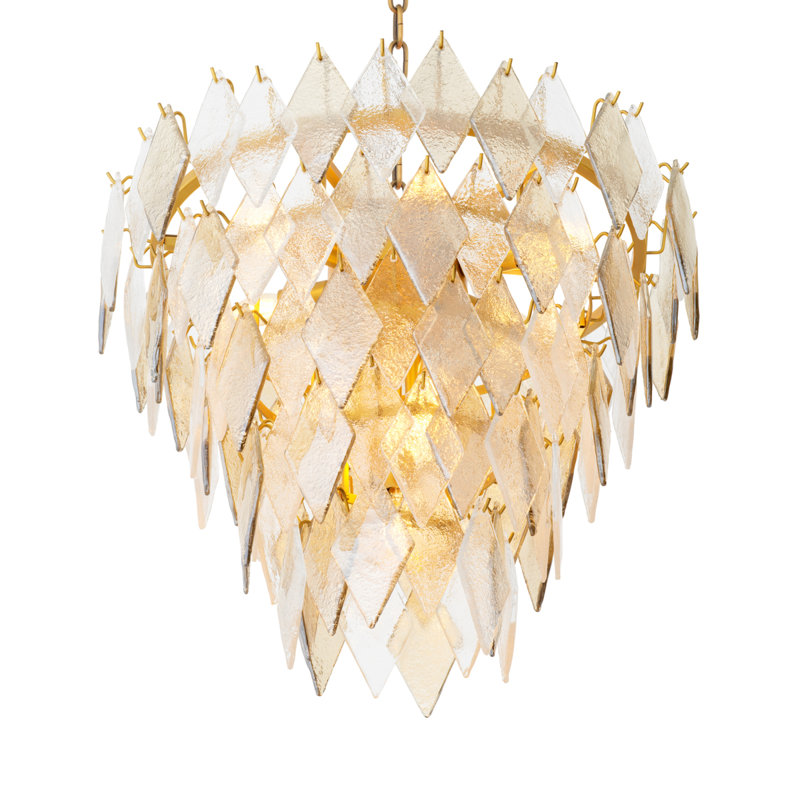 Chandelier Rhombus Antique Brass Finish
